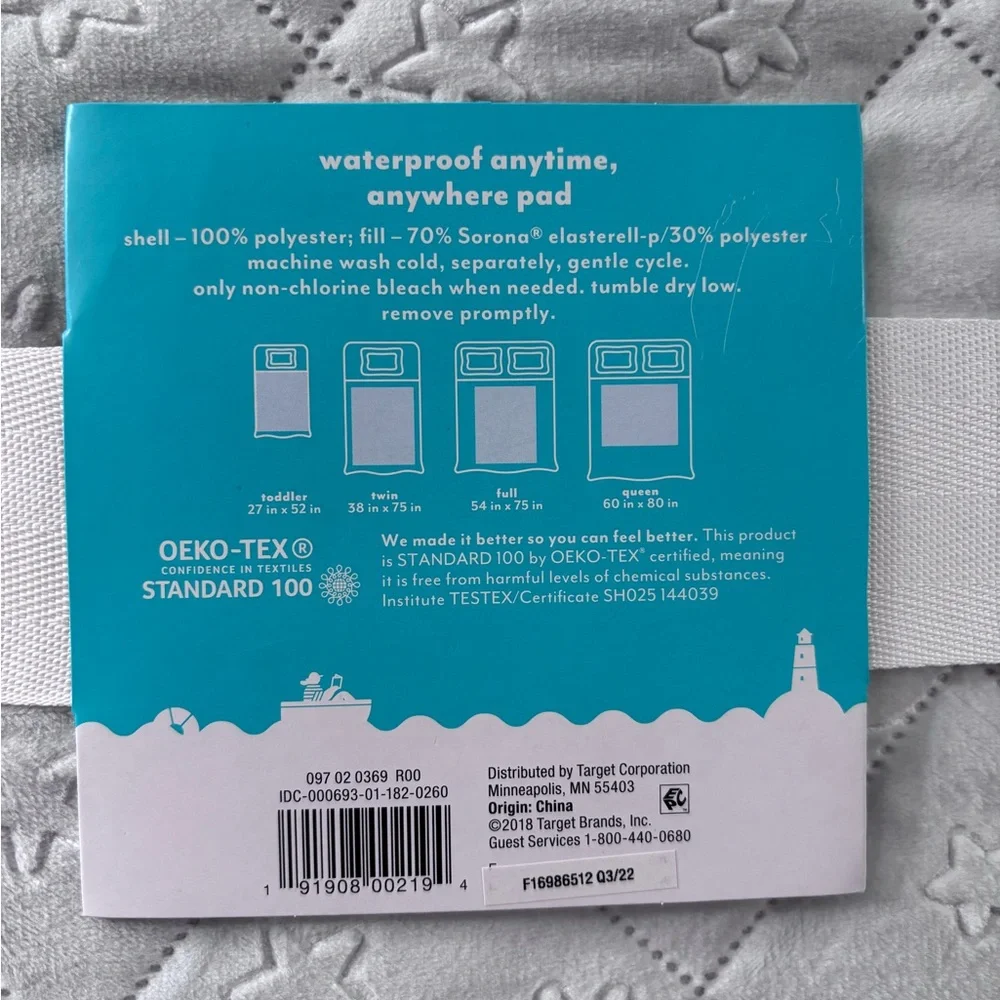 Pillowfort Light Gray Quilted Mattress Cover